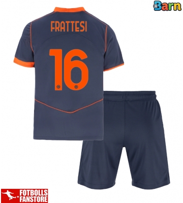 Inter Milan Davide Frattesi #16 Tredje Tröja Barn 2025-26 Kortärmad (+ Korta byxor)